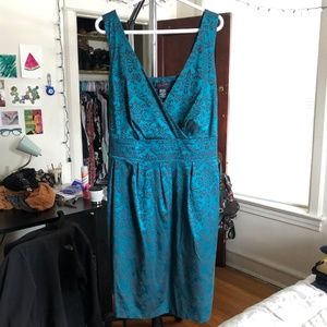Torrid Brocade Shiny Teal Formal Dress Size 24